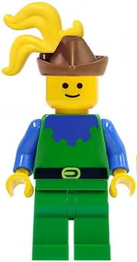 Forestman - Blue, Brown Hat, Yellow 3-Feather Plume