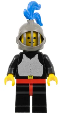 Breastplate - Black, Black Legs and Red Hips, Dark Gray Grille Helmet, Blue Plume, Black Plastic Cape