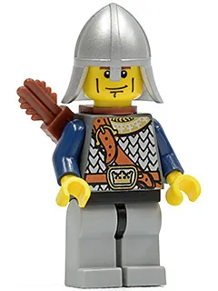Fantasy Era - Crown Knight Scale Mail with Chest Strap, Helmet with Neck Protector, Vertical Cheek Lines