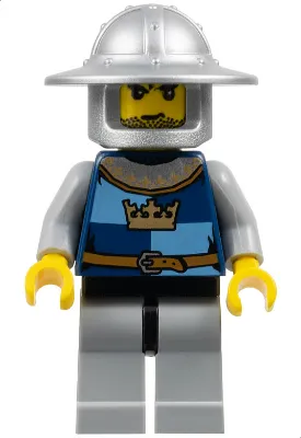 Fantasy Era - Crown Knight Quarters, Helmet with Broad Brim, Black Messy Hair and Stubble