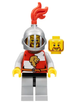 Kingdoms - Lion Knight Quarters, Helmet with Fixed Grille, Brown Beard Rounded