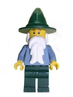 Wizard - Sand Blue with Dark Green Legs and Hat (Undetermined Eyebrows)