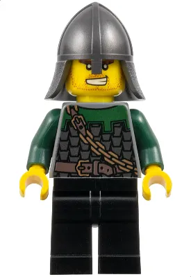 Kingdoms - Dragon Knight Scale Mail with Chain and Belt, Helmet with Neck Protector, Bared Teeth