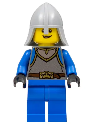 Castle - King's Knight Scale Mail, Crown Belt,  Helmet with Neck Protector, Open Grin