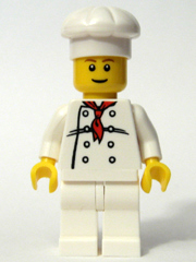 Chef - White Torso with 8 Buttons, White Legs (Undetermined Eyebrows)
