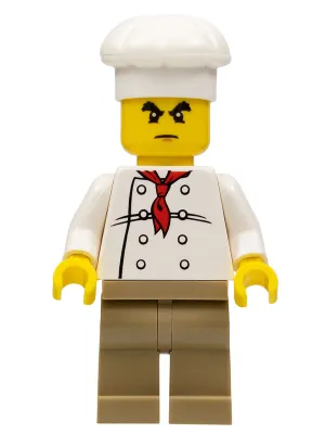 Chef - White Torso with 8 Buttons, Dark Tan Legs, Bushy Eyebrows