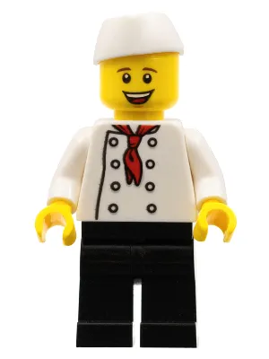 Chef - Black Legs, Open Mouth Smile, 'LEGO HOUSE Home of the Brick' on Back
