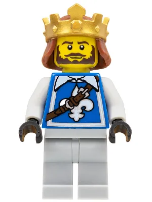 Warrior - King with Fleur-de-lis Vest, Crown, Dark Brown Beard