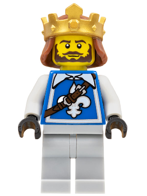 Warrior - King with Fleur-de-lis Vest, Crown, Dark Brown Beard