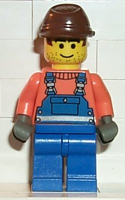 Overalls with Safety Stripe Blue, Brown Cavalry Cap