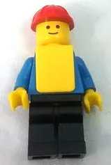 Shirt with 6 Buttons - Blue, Black Legs, Red Construction Helmet, Yellow Vest