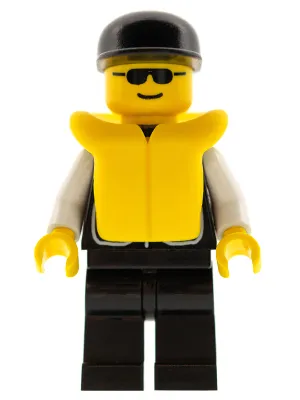Police - Sheriff Star and 2 Pockets, Black Legs, White Arms, Black Cap, Life Jacket