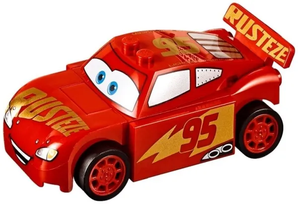 Lightning McQueen - Red, 'RUSTEZE' in Heavy Script
