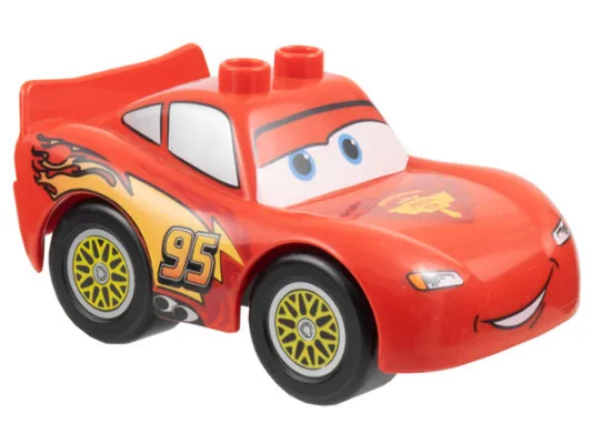Duplo Lightning McQueen - Piston Cup Hood, Yellow Wheels