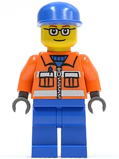 Ground Crew - Orange Zipper, Safety Stripes, Orange Arms, Blue Legs, Blue Cap, Glasses