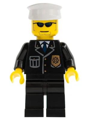Police - City Suit with Blue Tie and Badge, Black Legs, Sunglasses, White Hat