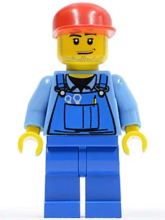 Farm Hand, Blue Overalls, Long Bill Cap