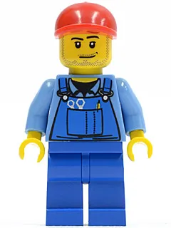 Farm Hand, Blue Overalls, Short Bill Cap