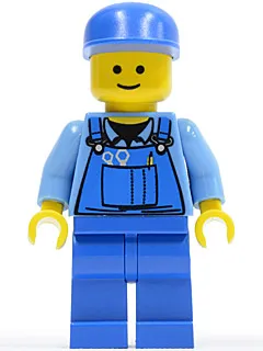 Overalls with Tools in Pocket Blue, Blue Cap, Standard Grin