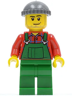 Overalls Farmer Green, Dark Bluish Gray Knit Cap