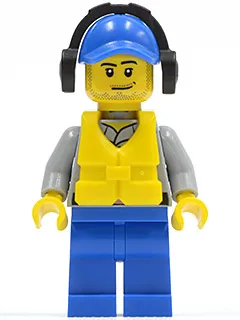 Coast Guard City - Crew Member Male, Blue Cap with Hole, Headphones