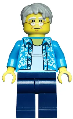 Beachgoer - Gray Male Hair, Glasses and Hawaiian Shirt