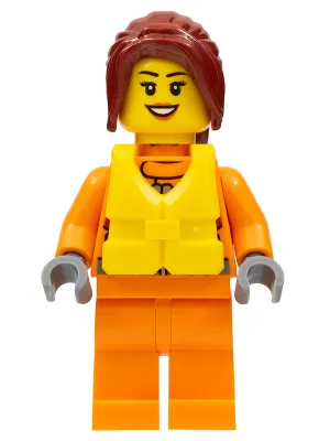 Coast Guard City - Female Watercraft Pilot with Dark Red Hair
