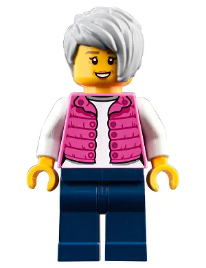 Camper, Female, Dark Pink Jacket, Dark Blue Legs, Light Bluish Gray Female Hair Short Tousled