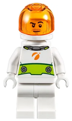 Astronaut - Male, White Spacesuit with Lime Belt, Trans-Orange Visor, Stubble and Smirk