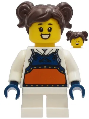 Madison (Maddy) - White Robe with Dark Blue and Dark Orange Bogu Armor