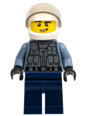 Police Officer - Sand Blue Police Jacket, Dark Blue Legs, White Helmet