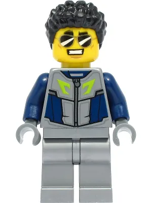Duke DeTain - Stuntz Driver, Dark Blue and Flat Silver Racing  Suit
