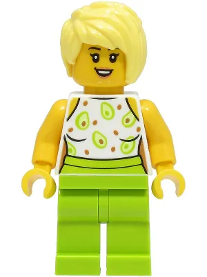 Sandwich Shop Customer - Female, White Top, Lime Legs, Bright Light Yellow Hair
