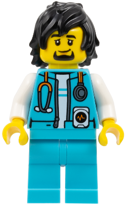 Arctic Explorer - Male, Stethoscope, Medium Azure Legs, Black Hair