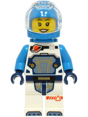 Astronaut - Female, White Spacesuit with Dark Azure Arms, Dark Azure Helmet, Trans-Clear Visor, Dark Azure Jet Pack, Hearing Aid