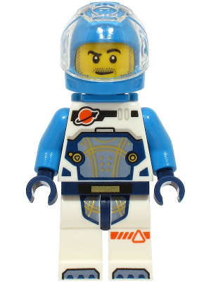 Astronaut - Male, White Spacesuit with Dark Azure Arms, Dark Azure Helmet, Trans-Clear Visor, Dark Azure Jet Pack, Stubble