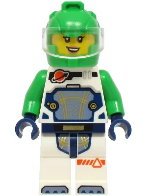 Astronaut - Female, White Spacesuit with Bright Green Arms, Bright Green Helmet, Trans-Clear Visor
