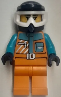 Arctic Explorer - Female, Orange Jacket and Legs, Dark Blue Dirt Bike Helmet, White Goggles