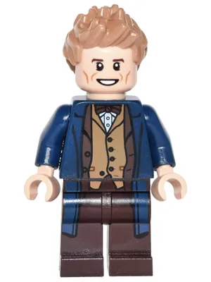 Newt Scamander - Dark Blue Trench Coat, Dark Tan Vest