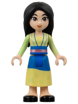 Mulan - Yellowish Green and Bright Light Yellow Robe, Black Shoes, Small Grin