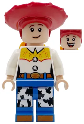 Jessie - Normal Legs, Minifigure Head and Bow, Printed Dark Orange Boot Tips