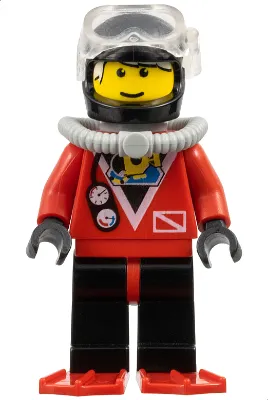 Divers - Red Diver 2, Black Legs with Red Hips, Black Helmet, Red Flippers