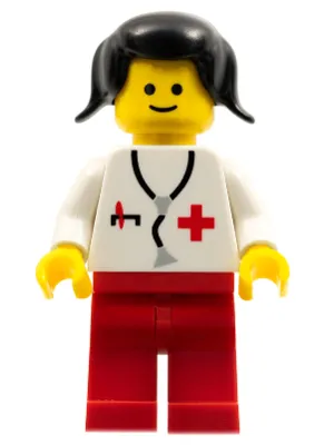 Doctor - Stethoscope, Red Legs, Black Pigtails Hair (Undetermined Type)