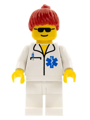 Doctor - EMT Star of Life, White Legs, Red Ponytail Hair