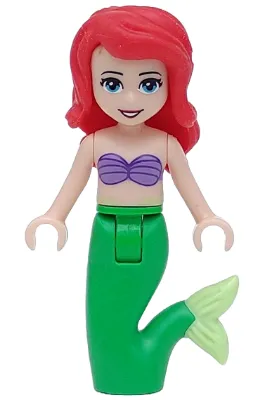 Ariel, Mermaid (Light Nougat) - Medium Lavender Shell Bra Top, Bright Green Tail, Medium Azure Eyes