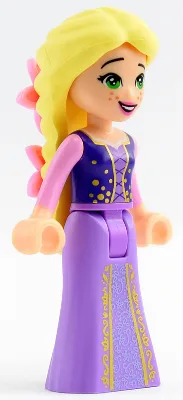 Rapunzel - Mini Doll, 2 Bright Pink Flowers, Dark Purple Vest Open