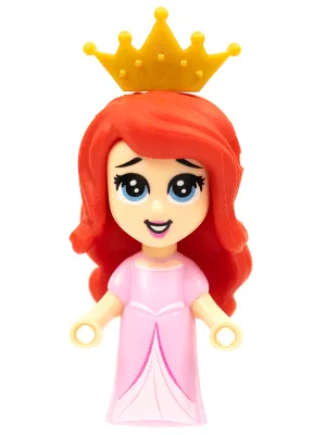 Ariel, Human (Light Nougat) - Micro Doll, Bright Pink Long Dress, Pearl Gold Tiara