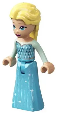 Elsa - Medium Azure Dress, Closed Smile