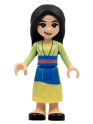 Mulan - Yellowish Green and Bright Light Yellow Robe, Black Shoes, Lopsided Grin
