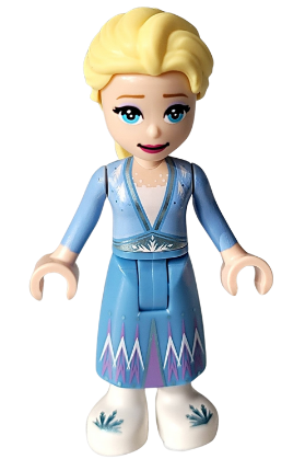Elsa - Medium Blue Skirt, White Shoes, Closed Mouth